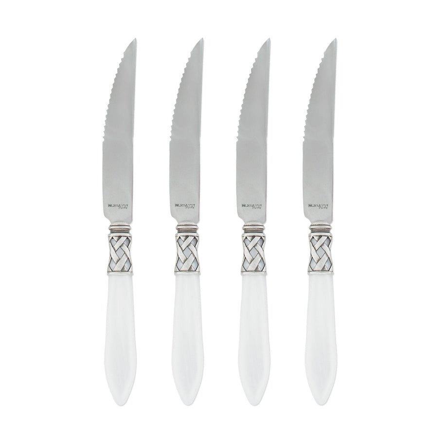 Aladdin Antique Steak Knife Tabletop Vietri White Set of 4 