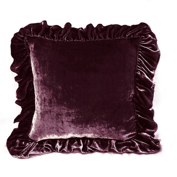 Isabella Tatter Velvet Ruffle Linen Pillow