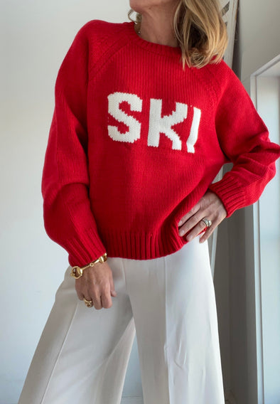 Chunky Red Ski Sweater