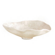 Alabaster Large Oval Bowl White Swirl