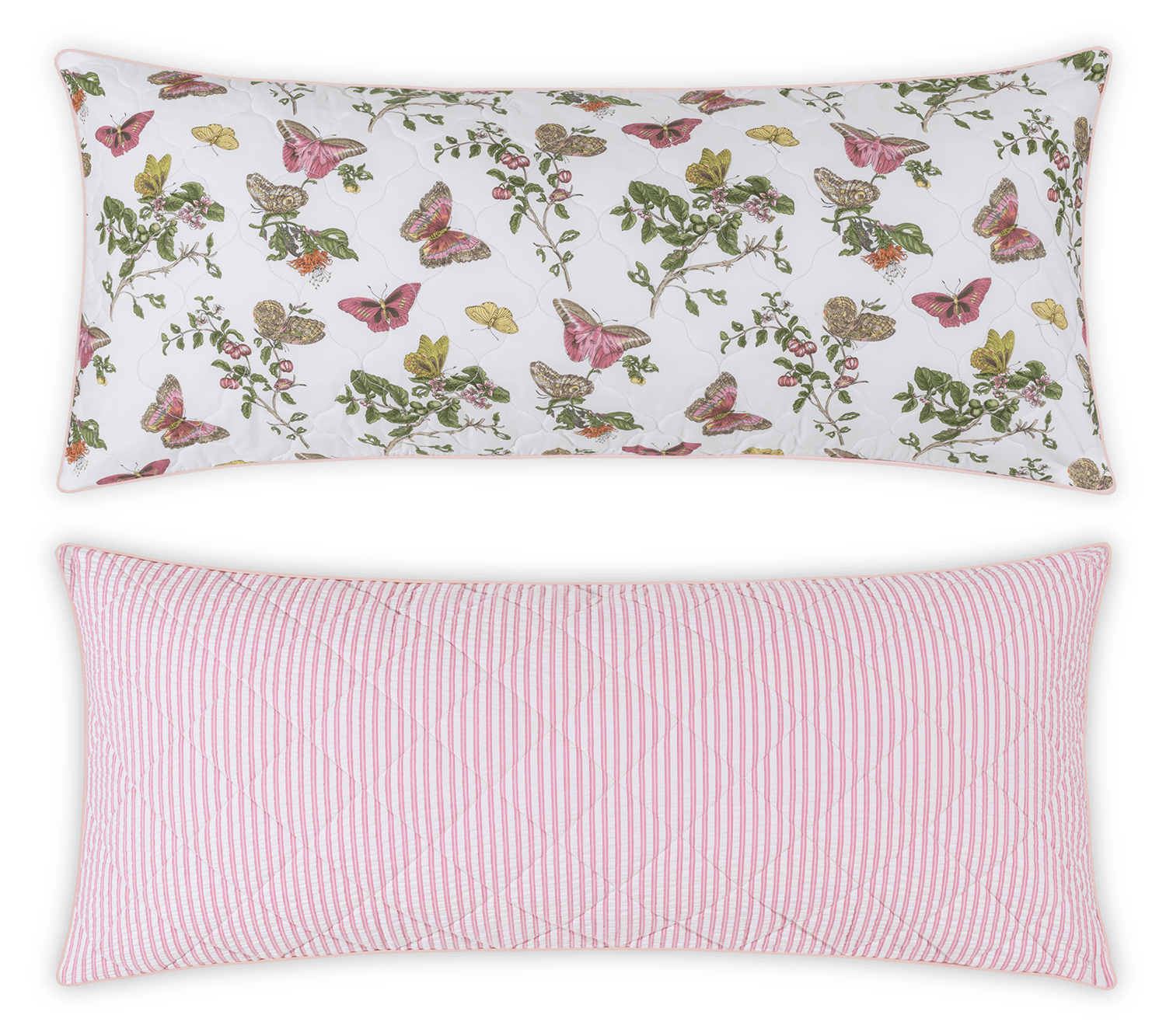 Matouk Baudin Pink & Matteo Peony Reversible Lumbar Pillow Cover
