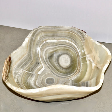 Gray Quartz Onyx Bowl Home Decor Verona Prive Inc 14.2x14.2x5.9  