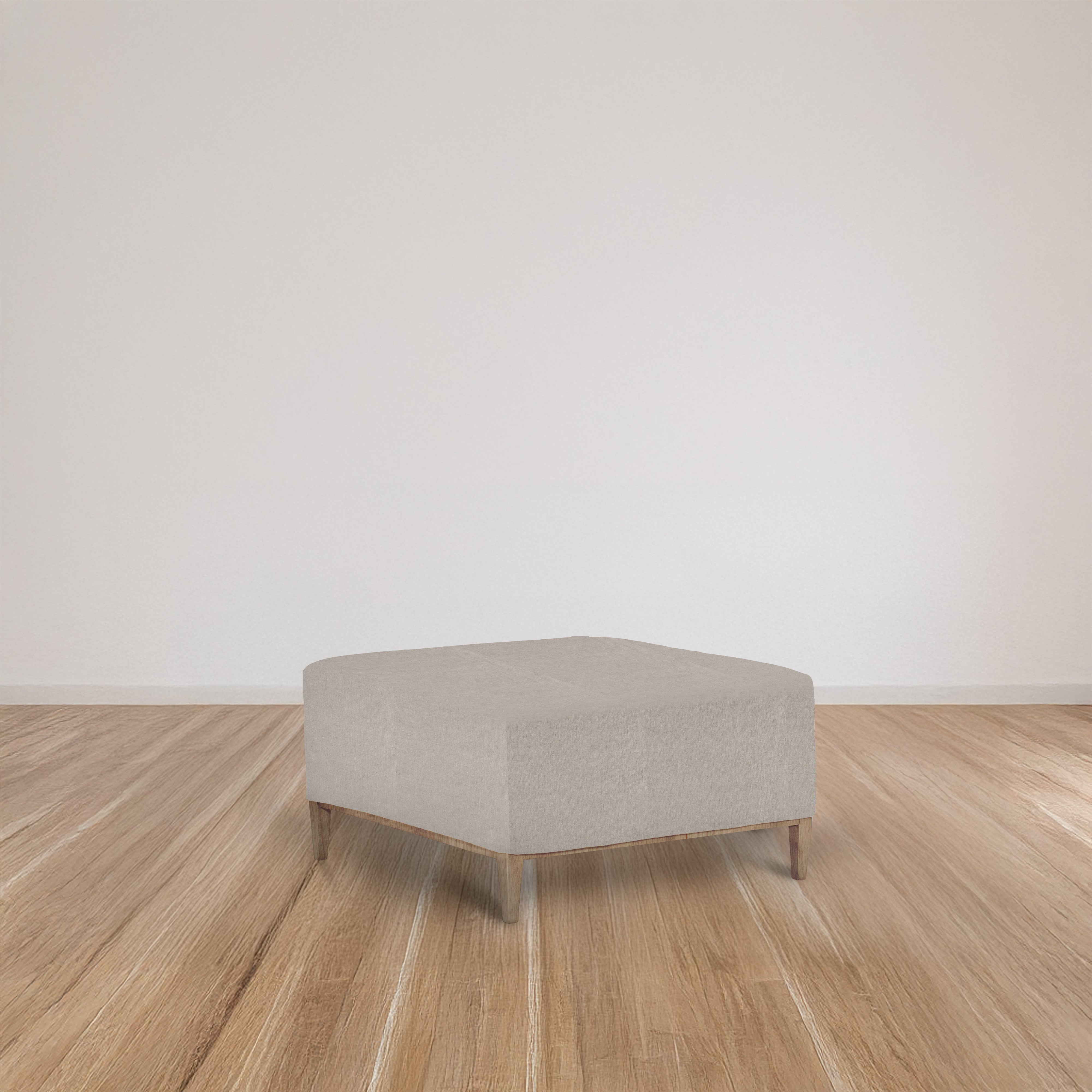 Alva Slipcovered Ottoman