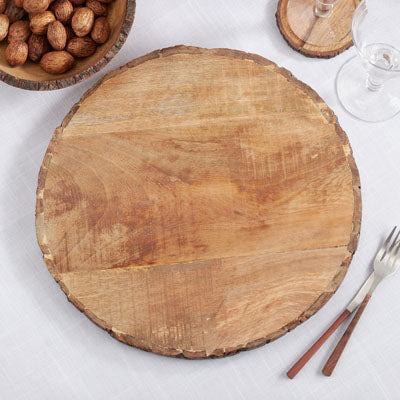 Bark Edge Wood Charger Holiday Decor Saro   
