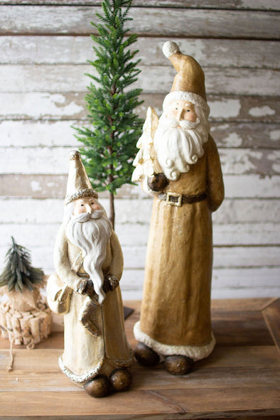 Gold Resin Santas