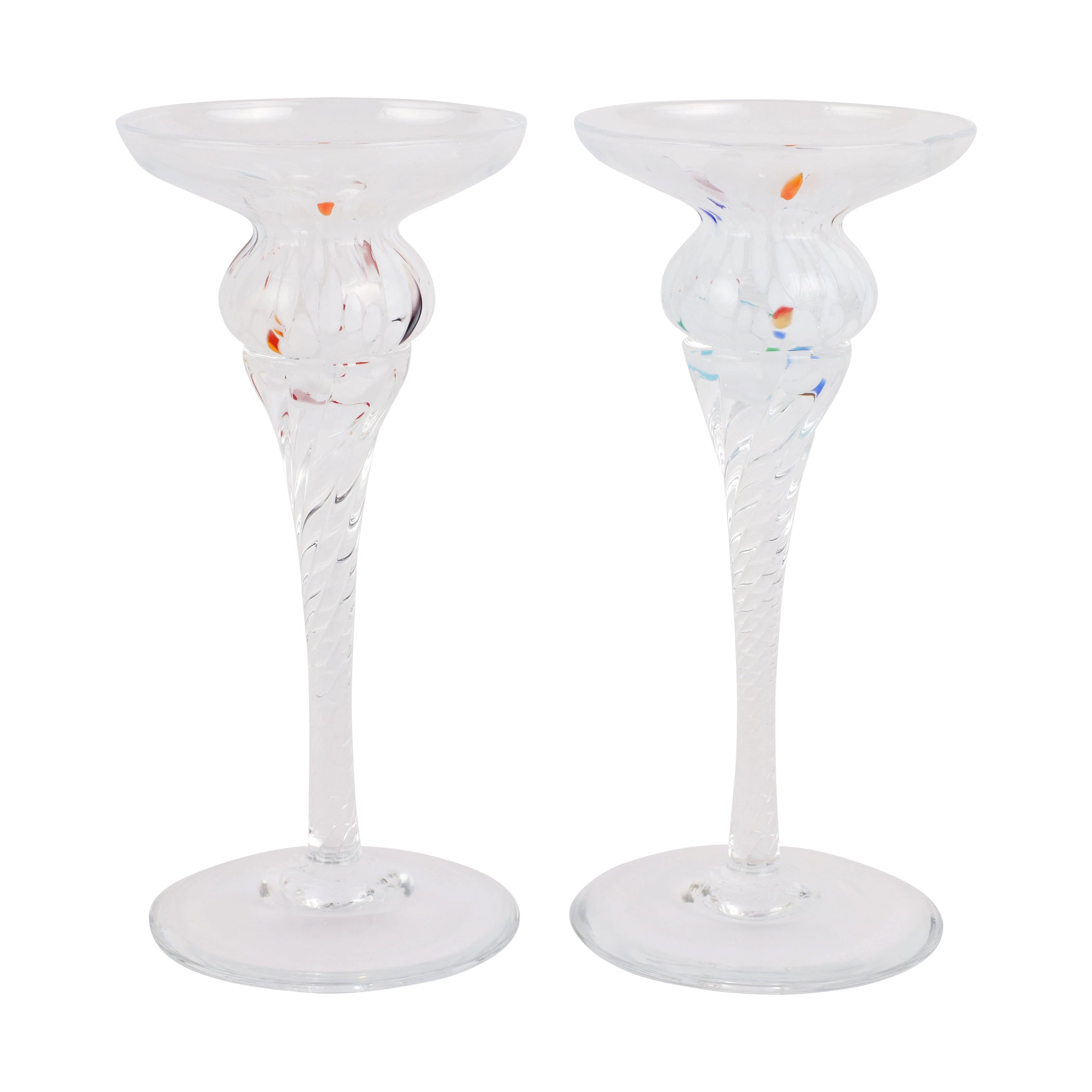 Chiara White Short Candlesticks