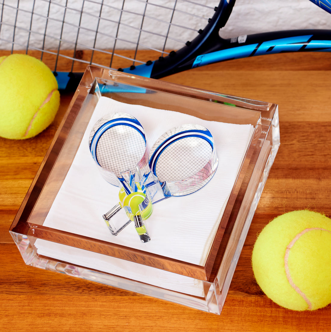 Cocktail Napkin Holder - Tennis Racquets