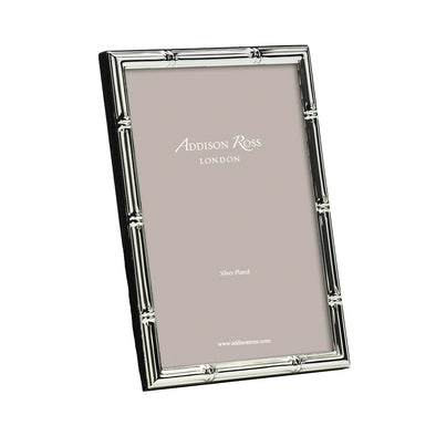 Wide Bamboo Silver Plated Photo Frame