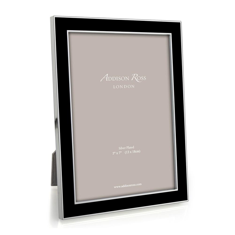 Black Enamel & Silver Picture Frame