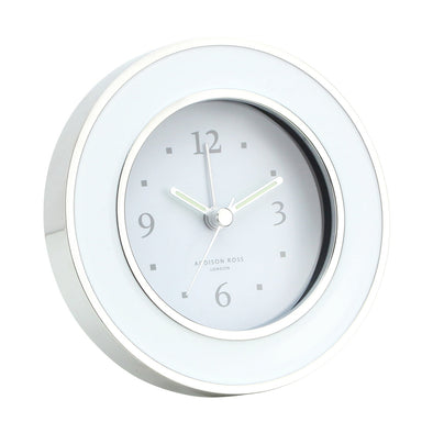 White & Silver Round Alarm Clock Home Decor Addison Ross   