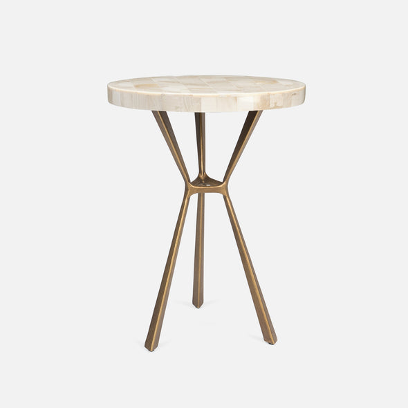 Paislee Brass Angular Tripod Table