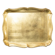 Florentine Wooden Gold Rectangular Tray