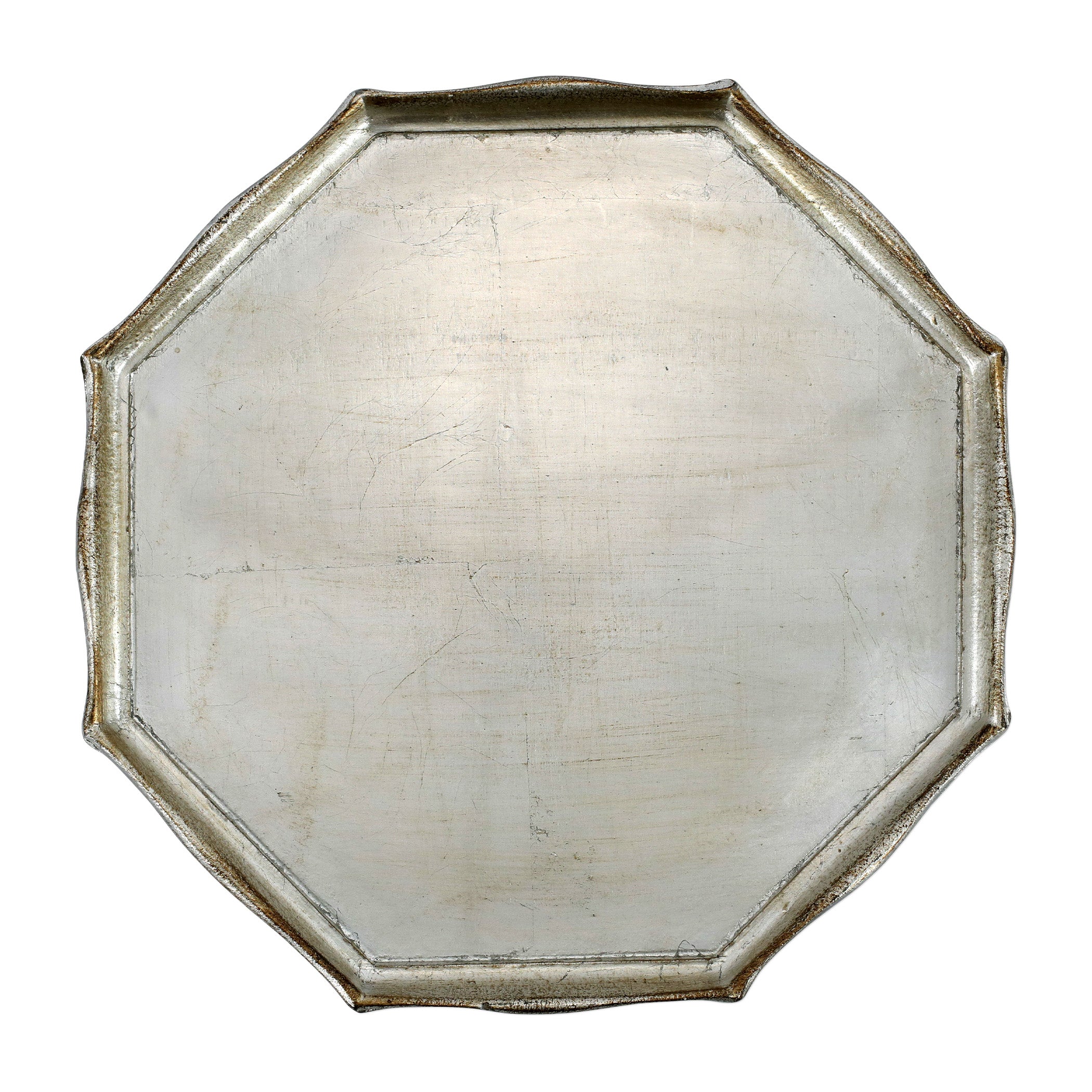 Florentine Wooden Platinum Octagonal Tray
