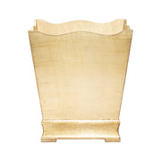 Florentine Wooden Gold Waste Basket