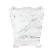 Florentine Wooden Marble Waste Basket