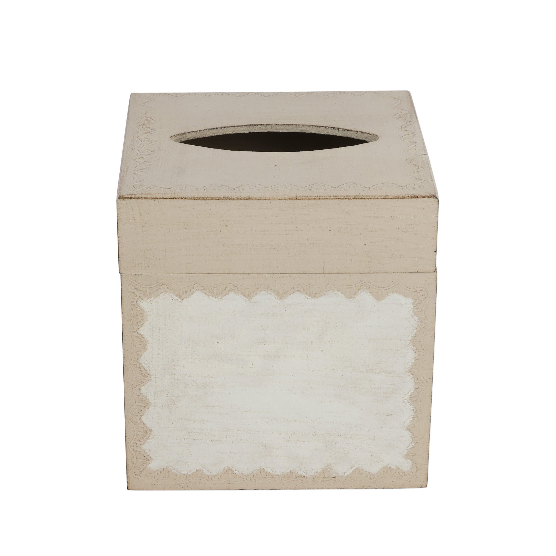 Florentine Wooden Taupe Tissue Box