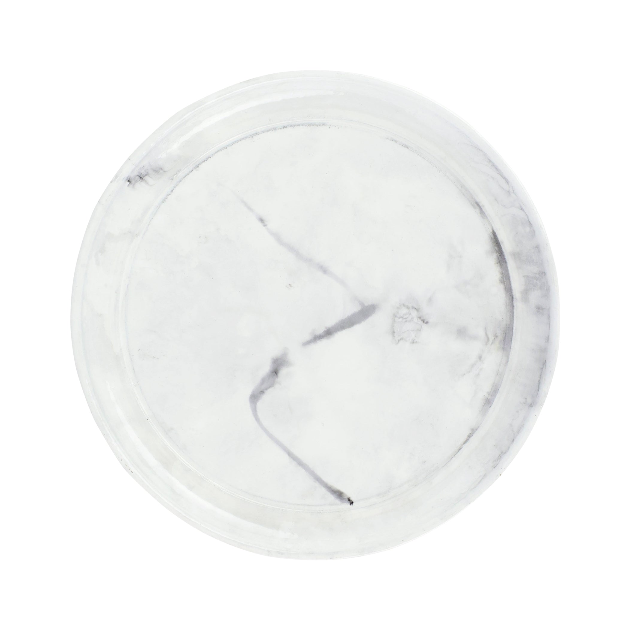 Florentine Wooden Marble Small Round Tray