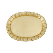 Florentine Wooden Gold Basketweave Large Oval Tray