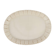 Florentine Wooden Taupe Basketweave Large Oval Tray