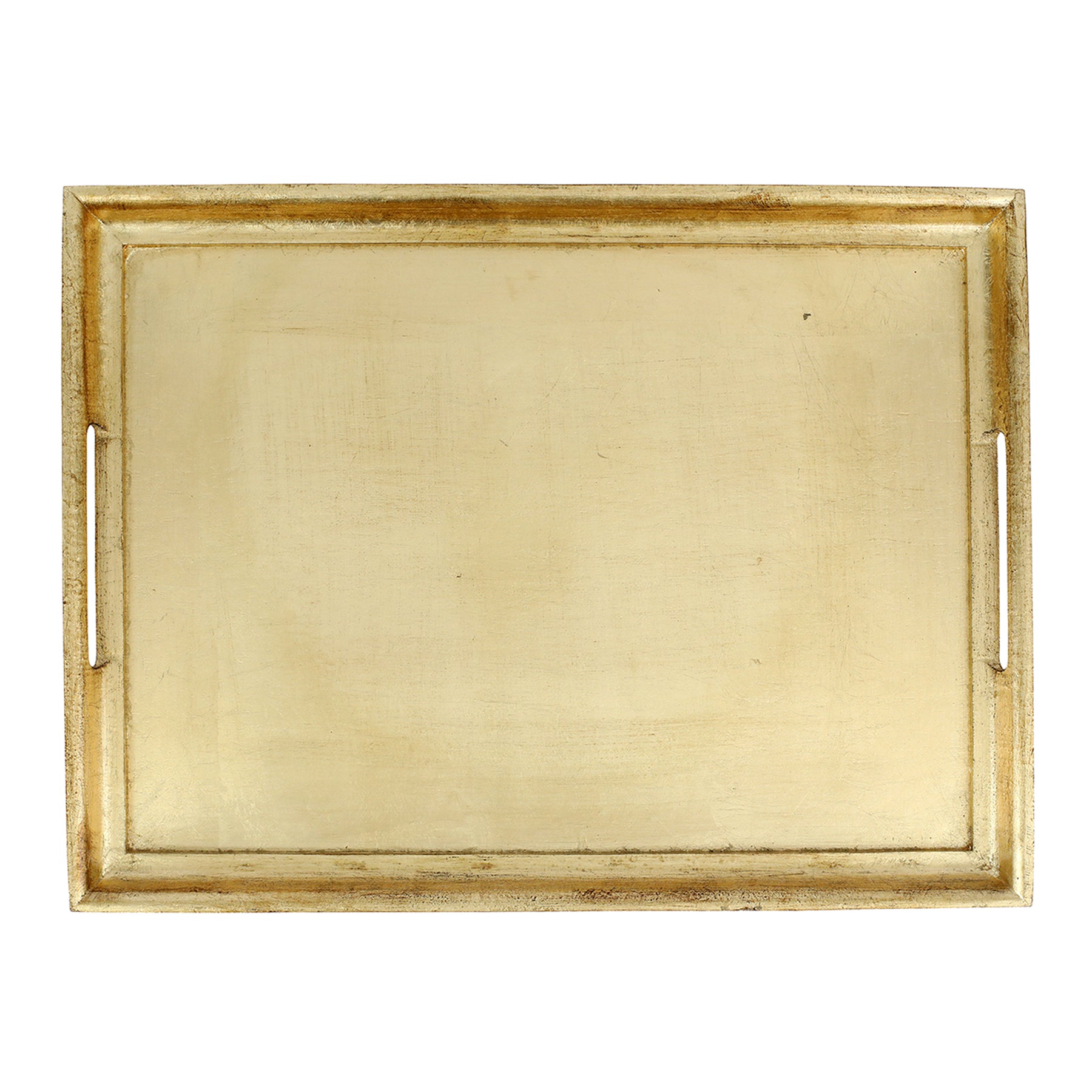 Florentine Wooden Gold Large Rectangular Tray