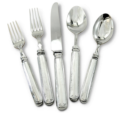 Filet Five Piece Pewter Place Setting