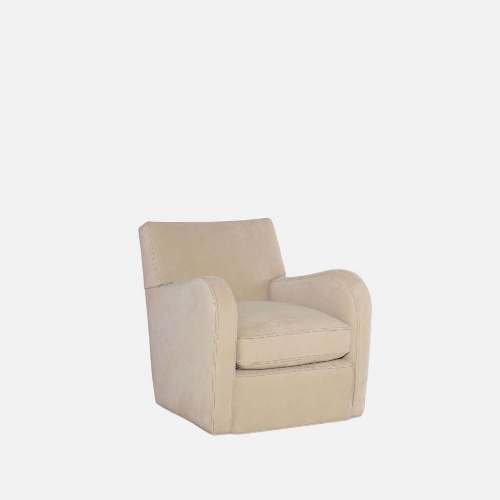Gray Fox Leather Swivel Chair
