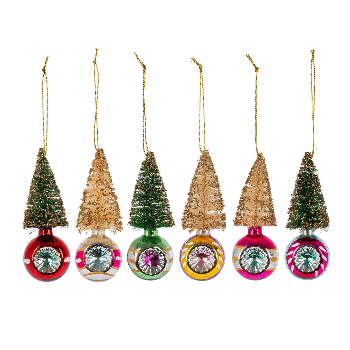Mini Retro Tree Ornaments (s/6)