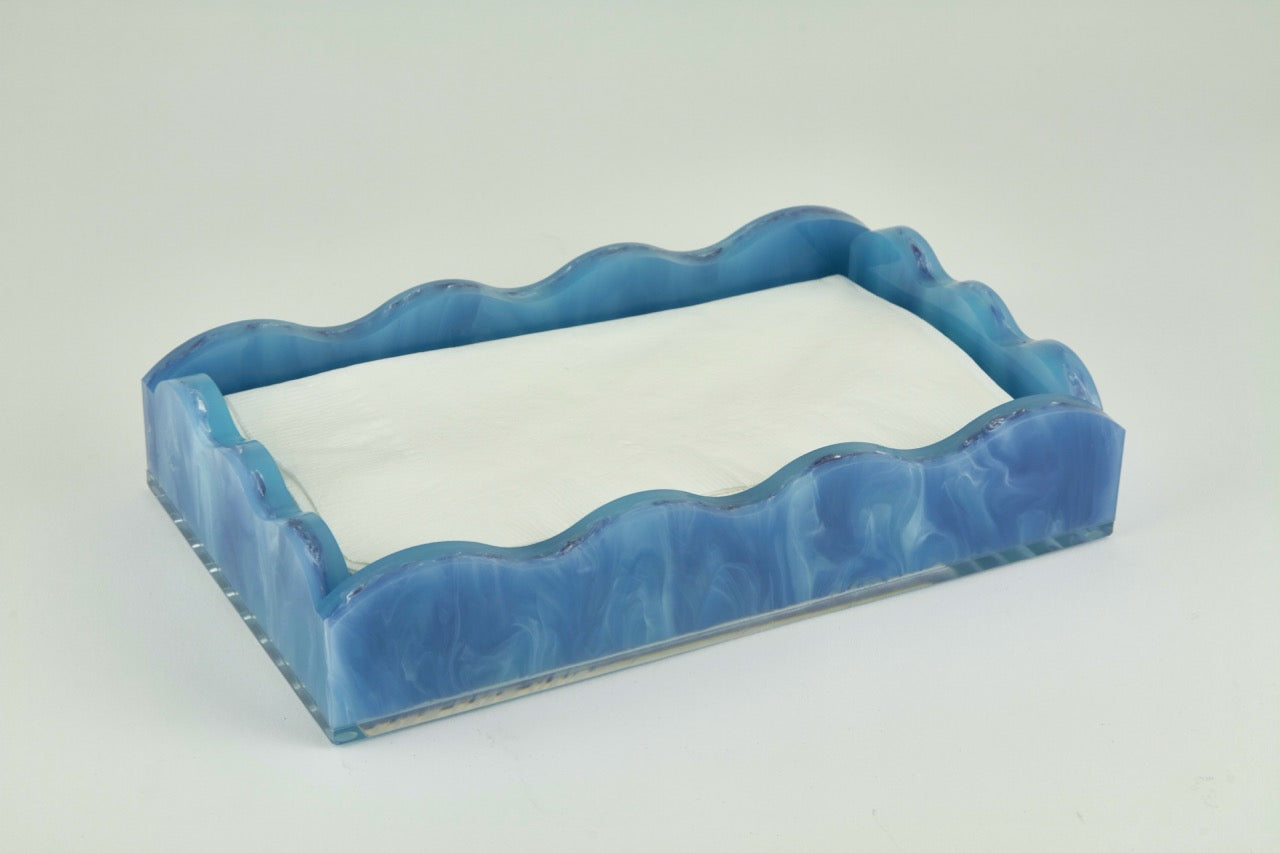 Lucite Marblelized Guest Towel Tray