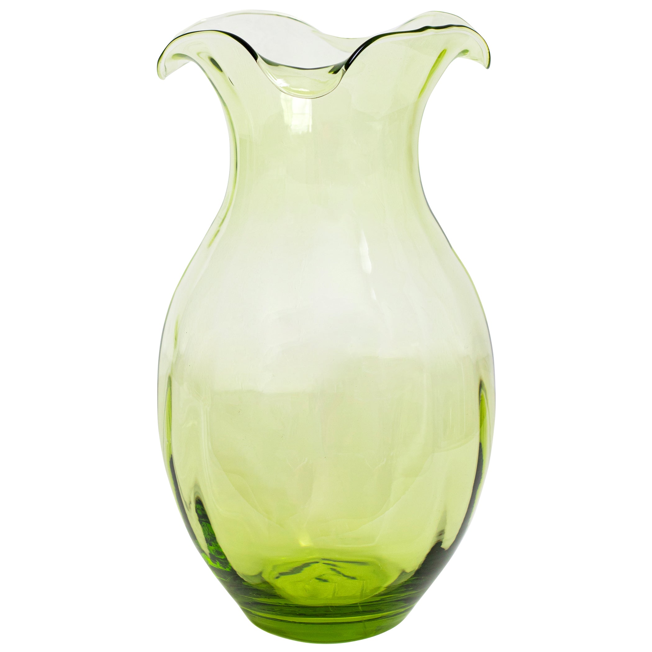 Hibiscus Glass Vertical Fluted Large Vase