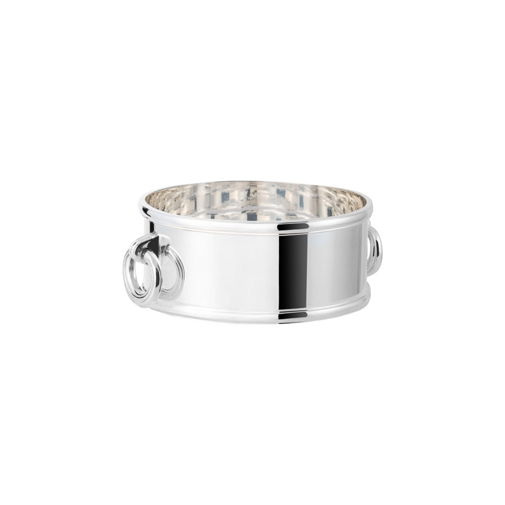 Hotel Silver Bottle Coaster / Bowl With Ring Handles