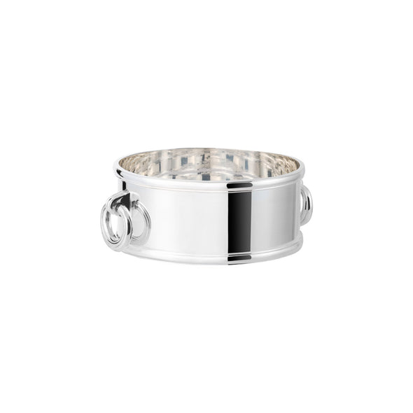 Hotel Silver Bottle Coaster / Bowl With Ring Handles