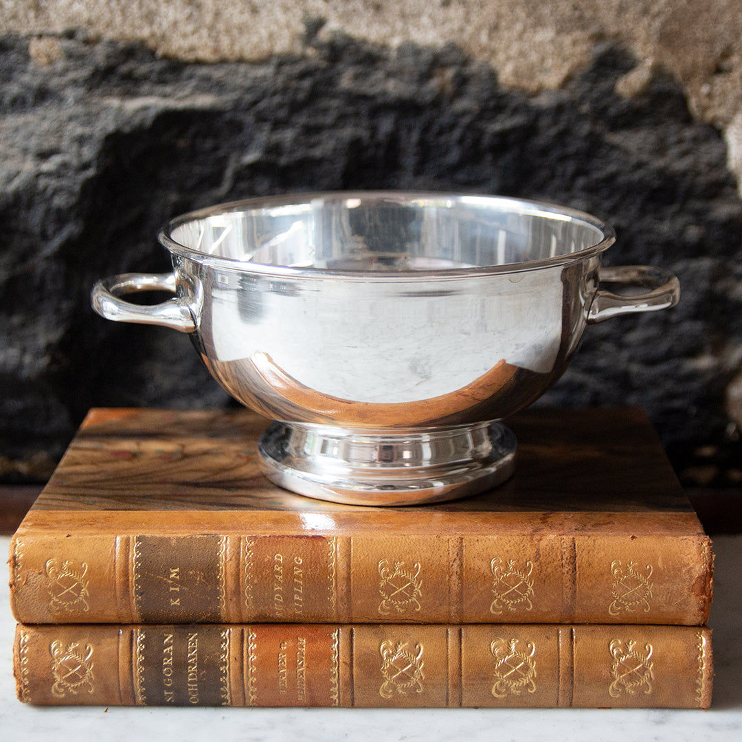 Hotel Silver Low Pedestal Bowl with Handles