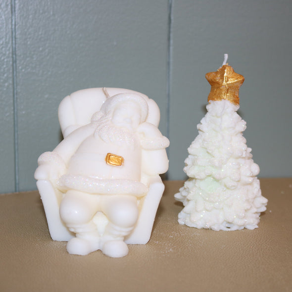 Santa in Chair Candle Set