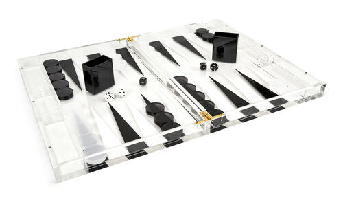Acrylic Backgammon Set Black and White