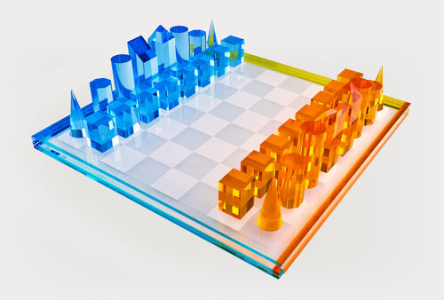 Lucite Chess Set Multi Color