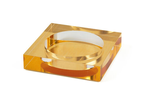 Lucite Wine Bottle Coaster Gold