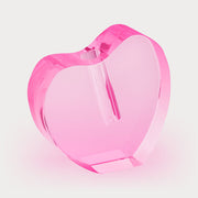 Crystal Glass Heart Shape Vase Pink
