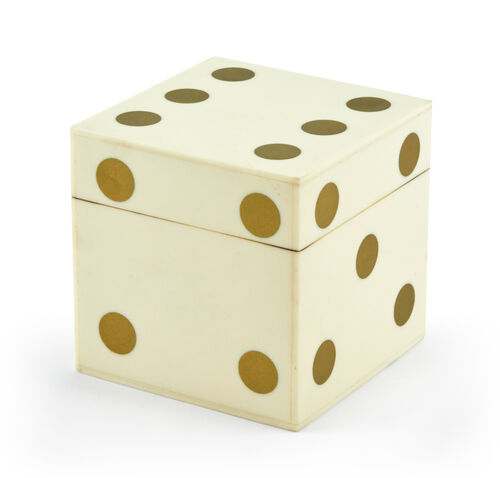 Bone Dice Box Gold