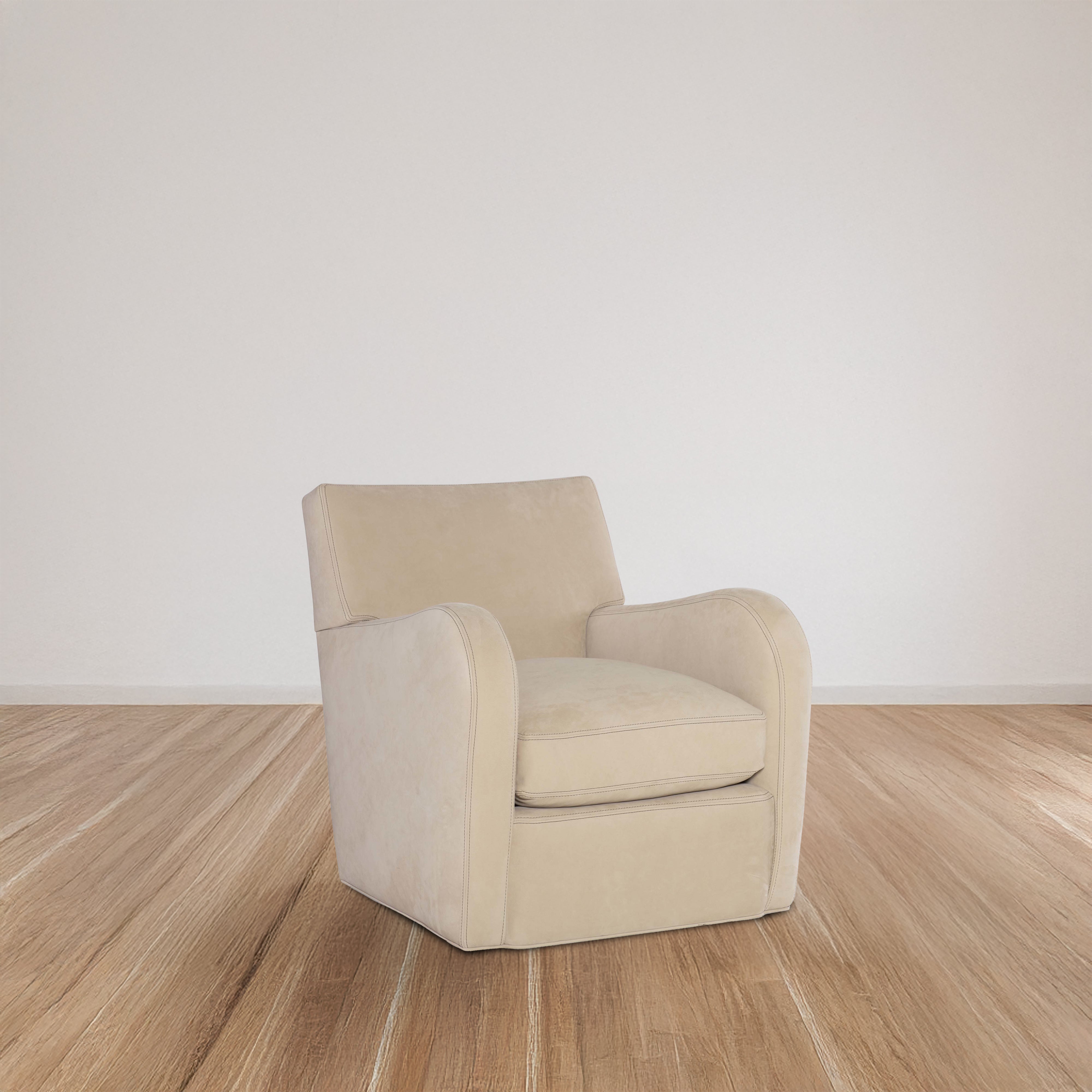Gray Fox Leather Swivel Chair