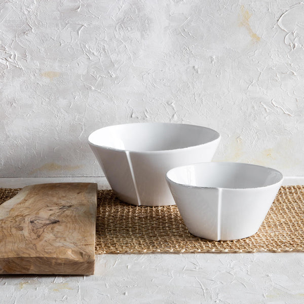 Lastra White Medium Stacking Serving Bowl