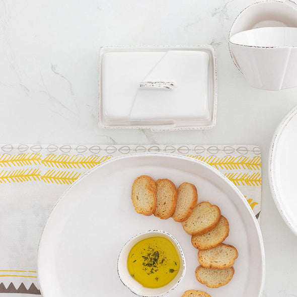 Lastra White Butter Dish*