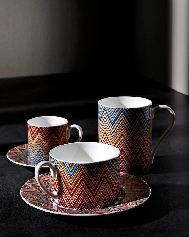 Missoni ZIG ZAG Jarris 156 Tea Cup & Saucer in Luxury Box (Set of 2)
