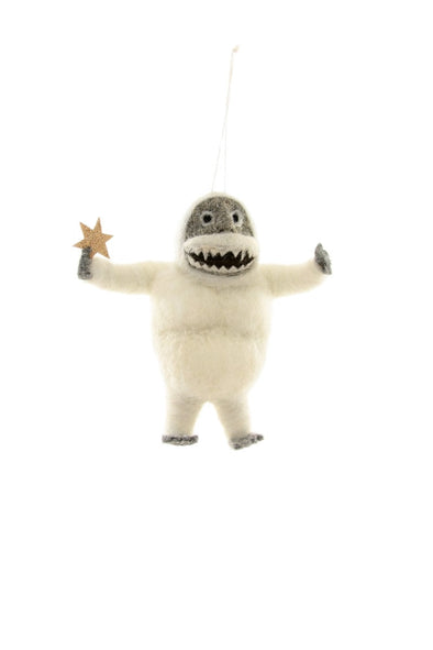 Felted Abominable Snowman Felt Ornament