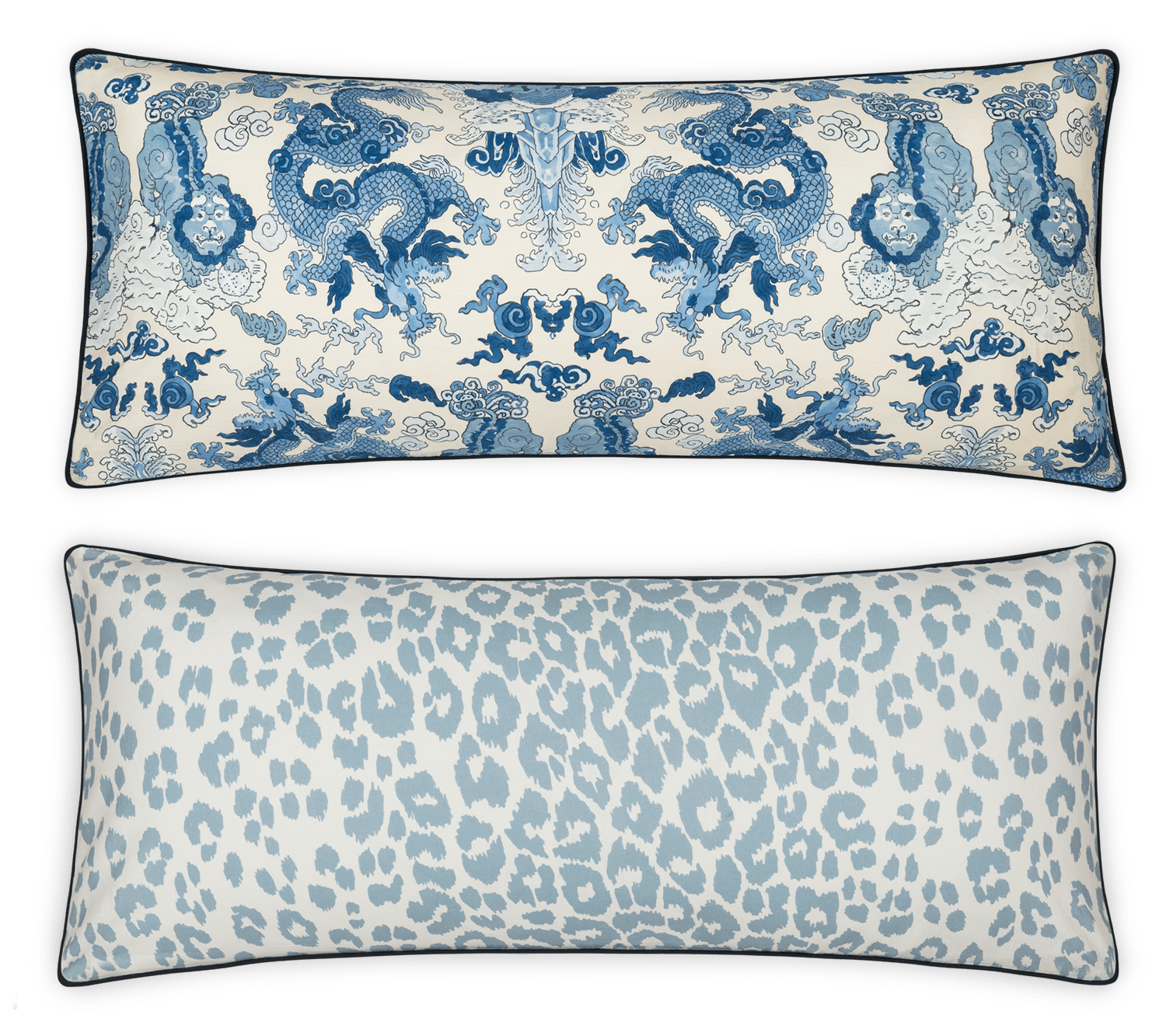 Matouk Magic Blue & Iconic Sky Reversible Lumbar Pillow Cover