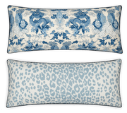 Matouk Magic Blue & Iconic Sky Reversible Lumbar Pillow Cover