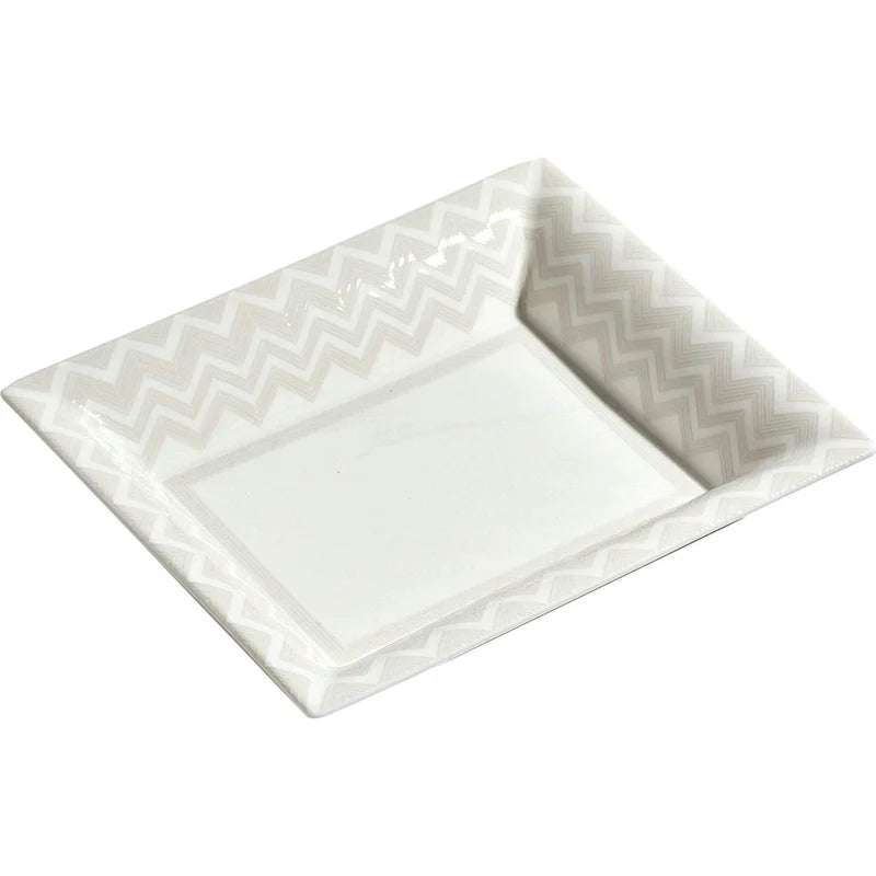 Missoni ZIG ZAG White Rectangular Large Tray in Luxury Box