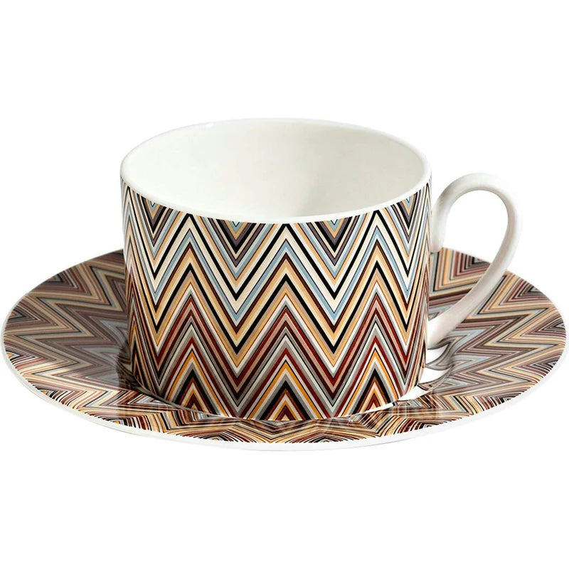 Missoni ZIG ZAG Jarris 148 Tea Cup & Saucer in Luxury Box (set of 2)