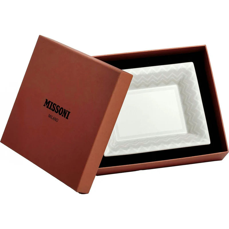 Missoni ZIG ZAG White Rectangular Large Tray in Luxury Box