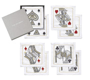House Of Cards Cocktail Napkins in White, Red & Black, Set of 8 in a Gift Box - Kim Seybert, Inc.