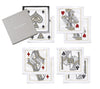 House Of Cards Cocktail Napkins in White, Red & Black, Set of 8 in a Gift Box - Kim Seybert, Inc.